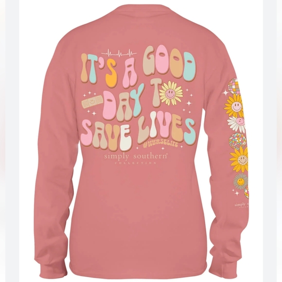 NWT Simply Southern Its A Good Day To Save Lives Nurse #Nurselife Longsleeve - Picture 1 of 4
